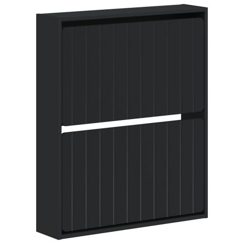 Стенно шкафче за обувки ZWOLLE 71 x 17 x 86 см Черно