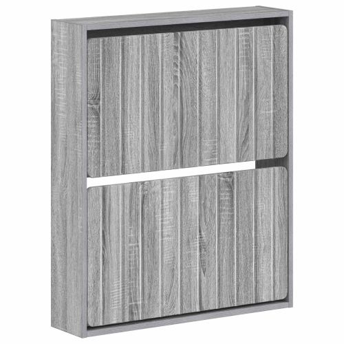 Стенно шкафче за обувки ZWOLLE 71 x 17 x 86 см Сив Сонома