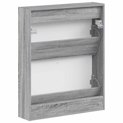 Стенно шкафче за обувки ZWOLLE 71 x 17 x 86 см Сив Сонома