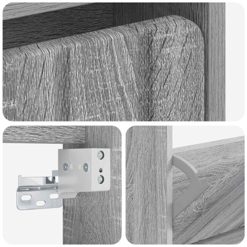 Стенно шкафче за обувки ZWOLLE 71 x 17 x 86 см Сив Сонома