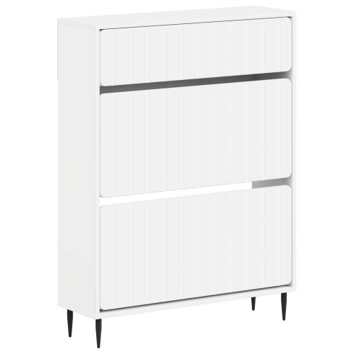 Шкаф за обувки ZWOLLE 78 x 24 x 103 см Инженерна дървесина Бяло