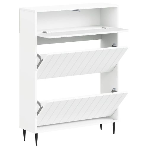 Шкаф за обувки ZWOLLE 78 x 24 x 103 см Инженерна дървесина Бяло