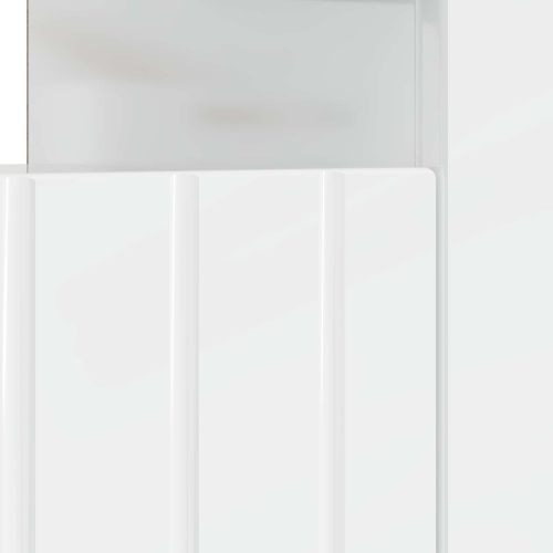 LED телевизионен кабинет Бял гланц Инженерна дървесина