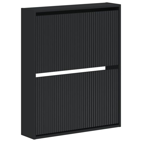 Стенно шкафче за обувки ARNHEM 71 x 17 x 86 см Черно