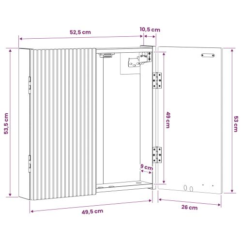Кабинет за дартборд ARNHEM Бяло 52,5 x 10,5 x 53,5 см