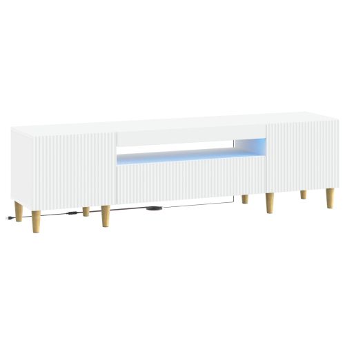 LED телевизионен кабинет ARNHEM 153 x 35 x 43 см Бяло