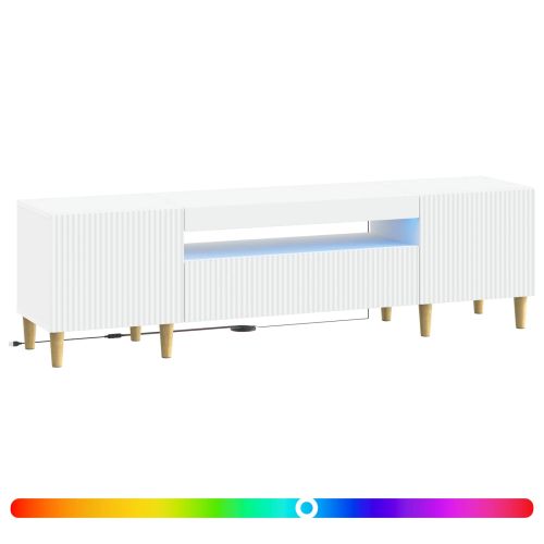 LED телевизионен кабинет ARNHEM 153 x 35 x 43 см Бяло