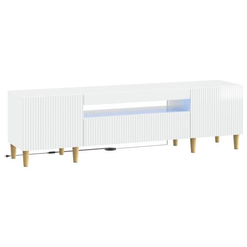 LED телевизионен кабинет ARNHEM 153 x 35 x 43 см Бял гланц