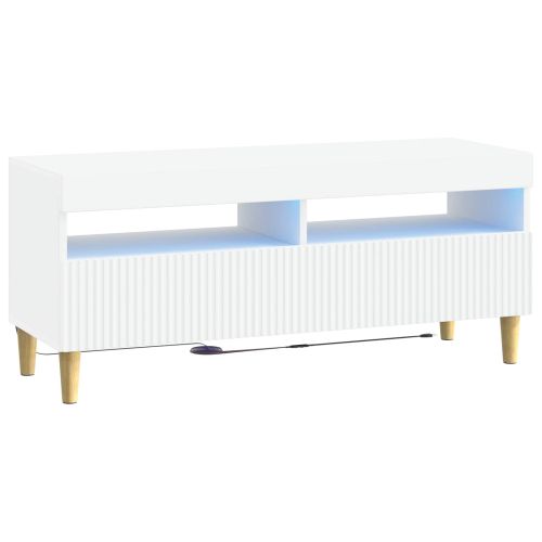 LED телевизионен кабинет ARNHEM 100 x 35 x 43 см Бяло