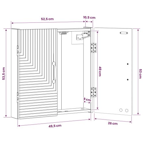 Кабинет за дартборд HAARLEM Сив Сонома 52,5 x 10,5 x 53,5 см