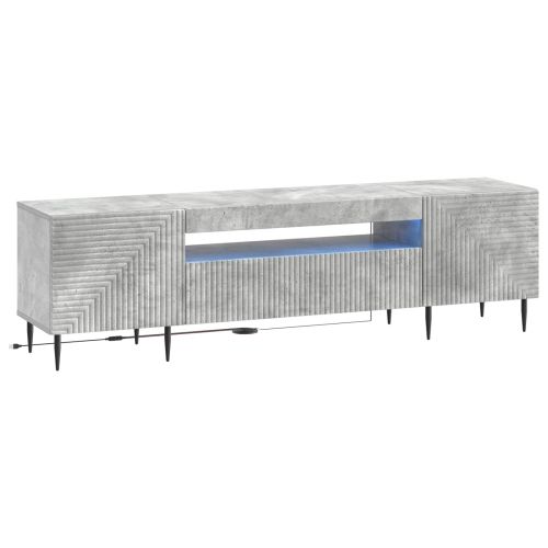 LED телевизионен кабинет HAARLEM 153 x 35 x 43 см Бетонно сиво