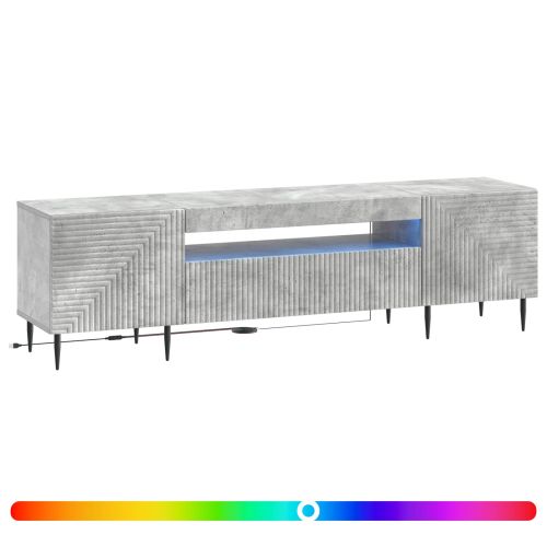 LED телевизионен кабинет HAARLEM 153 x 35 x 43 см Бетонно сиво