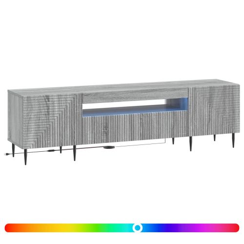 LED телевизионен кабинет HAARLEM 153 x 35 x 43 см Сив Сонома