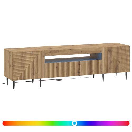 LED телевизионен кабинет HAARLEM 153 x 35 x 43 см Дъб артизан