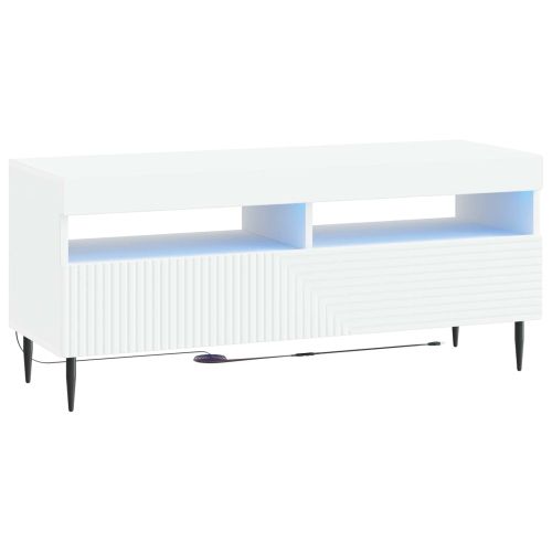 LED телевизионен кабинет HAARLEM 100 x 35 x 43 см Бяло