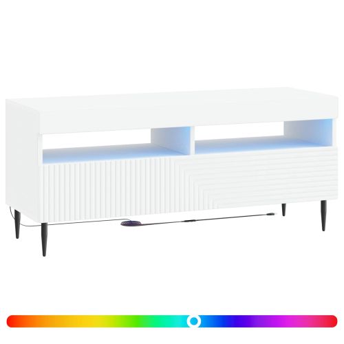 LED телевизионен кабинет HAARLEM 100 x 35 x 43 см Бяло