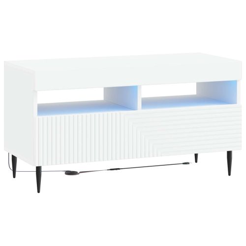 LED телевизионен кабинет HAARLEM 81 x 35 x 43 см Бяло