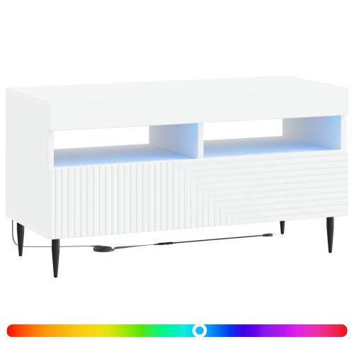 LED телевизионен кабинет HAARLEM 81 x 35 x 43 см Бяло