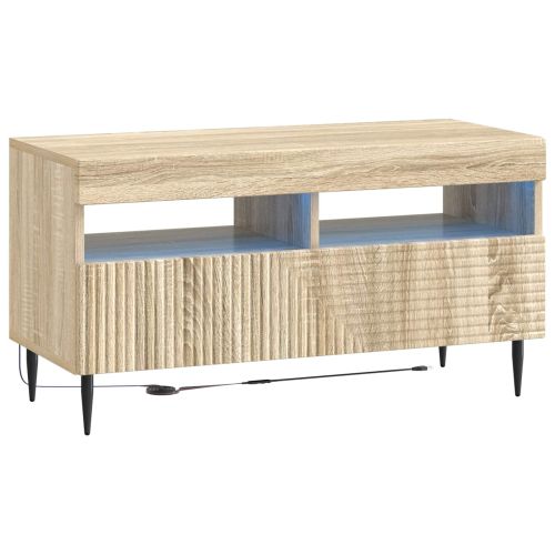LED телевизионен кабинет HAARLEM 81 x 35 x 43 см Дъб сонома