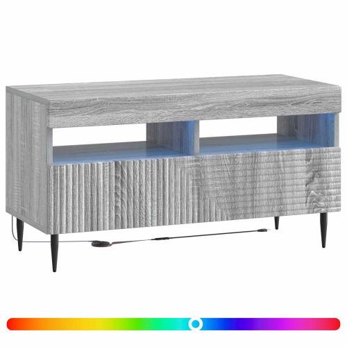 LED телевизионен кабинет HAARLEM 81 x 35 x 43 см Сив Сонома