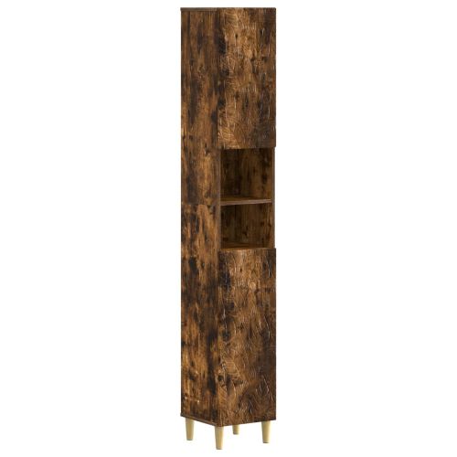 Шкаф за баня с отворена рафт DELFT Опушен дъб 30 x 31 x 190 см