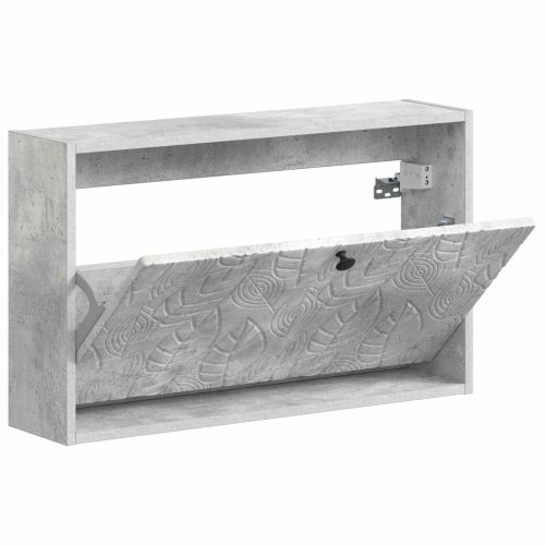 Стенно шкафче за обувки DELFT 71 x 17 x 43 см Бетонно сиво