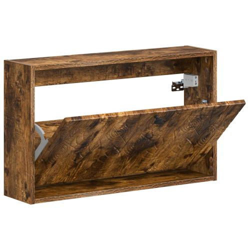 Стенно шкафче за обувки DELFT 71 x 17 x 43 см Опушен дъб