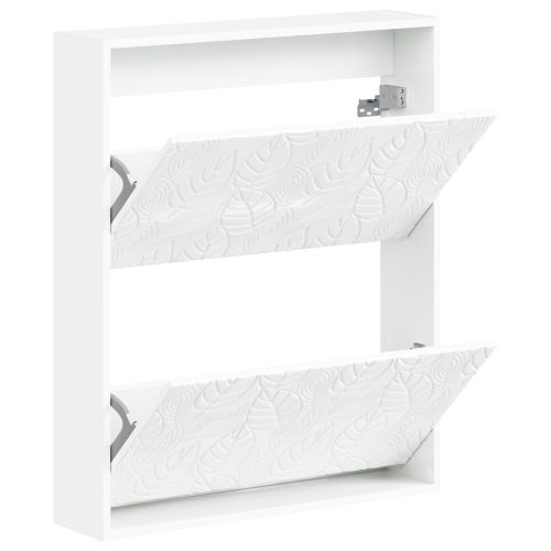 Стенно шкафче за обувки DELFT 71 x 17 x 86 см Бял гланц