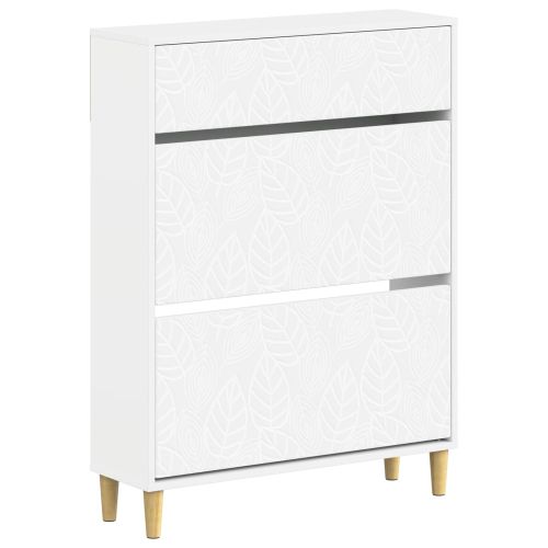 Шкаф за обувки DELFT 78 x 24 x 103 см Инженерна дървесина Бяло