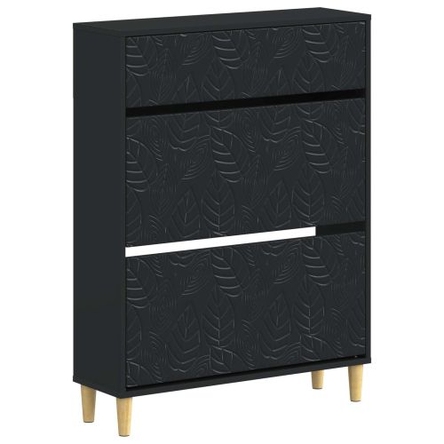 Шкаф за обувки DELFT 78 x 24 x 103 см Инженерна дървесина Черно