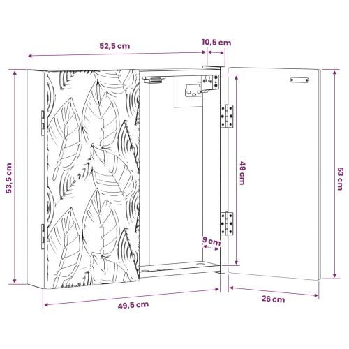 Кабинет за дартборд DELFT Черно 52,5 x 10,5 x 53,5 см