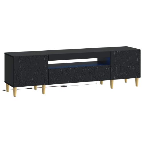 LED телевизионен кабинет DELFT 153 x 35 x 43 см Черно