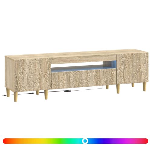 LED телевизионен кабинет DELFT 153 x 35 x 43 см Дъб сонома