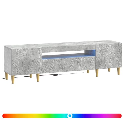 LED телевизионен кабинет DELFT 153 x 35 x 43 см Бетонно сиво