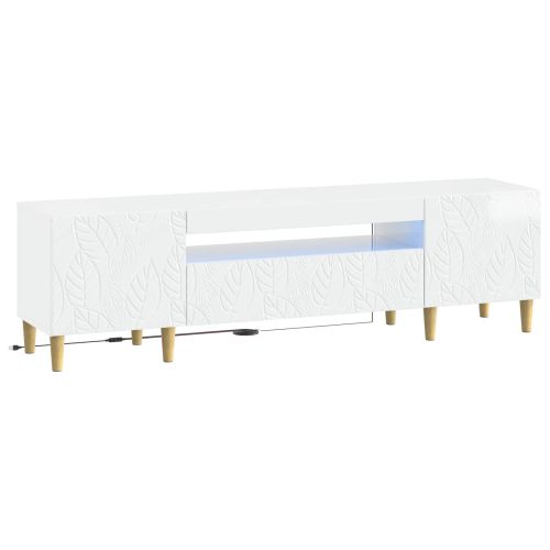 LED телевизионен кабинет DELFT 153 x 35 x 43 см Бял гланц