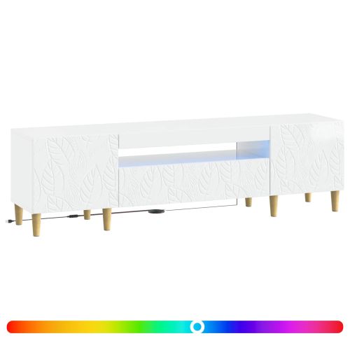 LED телевизионен кабинет DELFT 153 x 35 x 43 см Бял гланц