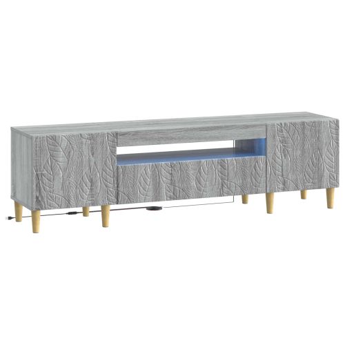 LED телевизионен кабинет DELFT 153 x 35 x 43 см Сив Сонома