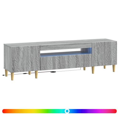 LED телевизионен кабинет DELFT 153 x 35 x 43 см Сив Сонома
