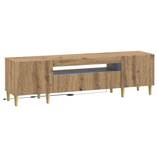 LED телевизионен кабинет DELFT 153 x 35 x 43 см Дъб артизан