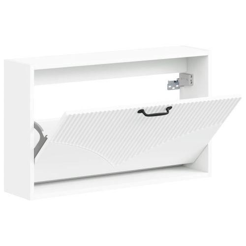 Стенно шкафче за обувки HOORN 71 x 17 x 43 см Бяло