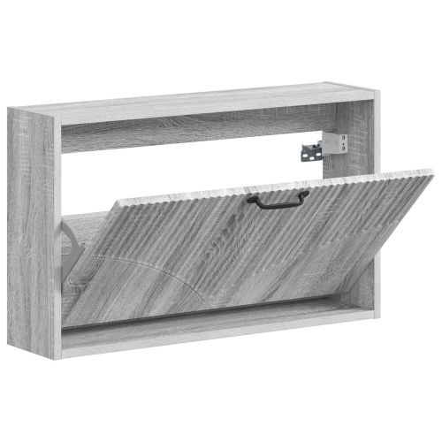Стенно шкафче за обувки HOORN 71 x 17 x 43 см Сив Сонома