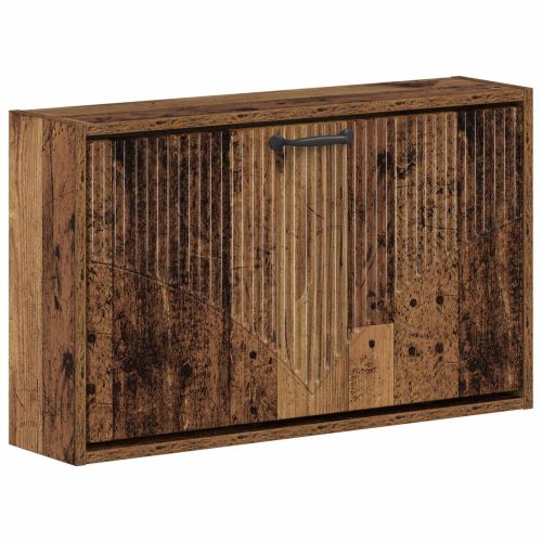 Стенно шкафче за обувки HOORN 71 x 17 x 43 см Старо дърво