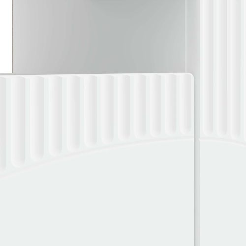 LED телевизионен кабинет Бяло Инженерна дървесина