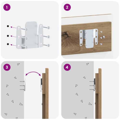 Табла за легло за стена HOORN Дъб артизан Инженерна дървесина