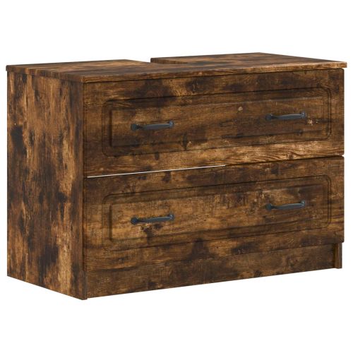 Шкаф за мивка в баня UTRECHT Опушен дъб 82 x 41 x 56 см