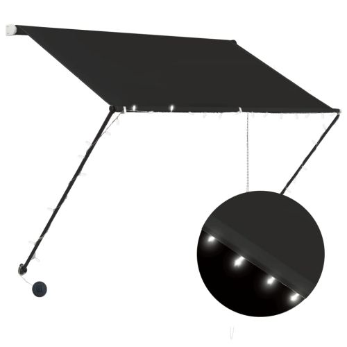 Сенник с падащо рамо с LED, 100x150 см, антрацит