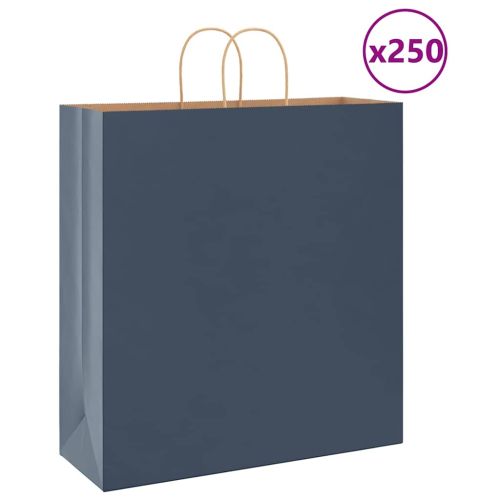 Хартиени торбички 250 бр с дръжки сини 45x17x48 см