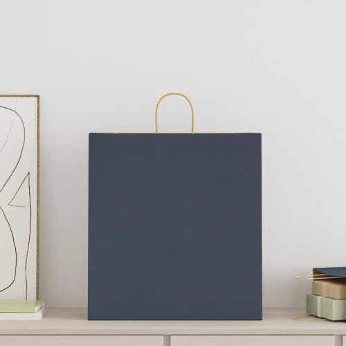 Хартиени торбички 250 бр с дръжки сини 45x17x48 см