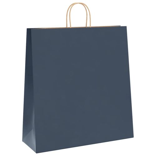 Хартиени торбички 250 бр с дръжки сини 45x17x48 см