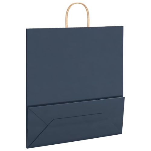 Хартиени торбички 250 бр с дръжки сини 45x17x48 см